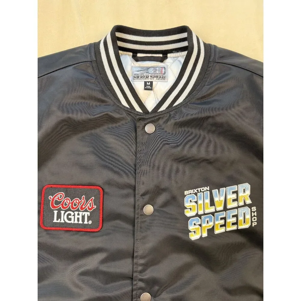 Brixton x Coors Light Silver Speed Shop Jacket Men’s M Black Silver NWT